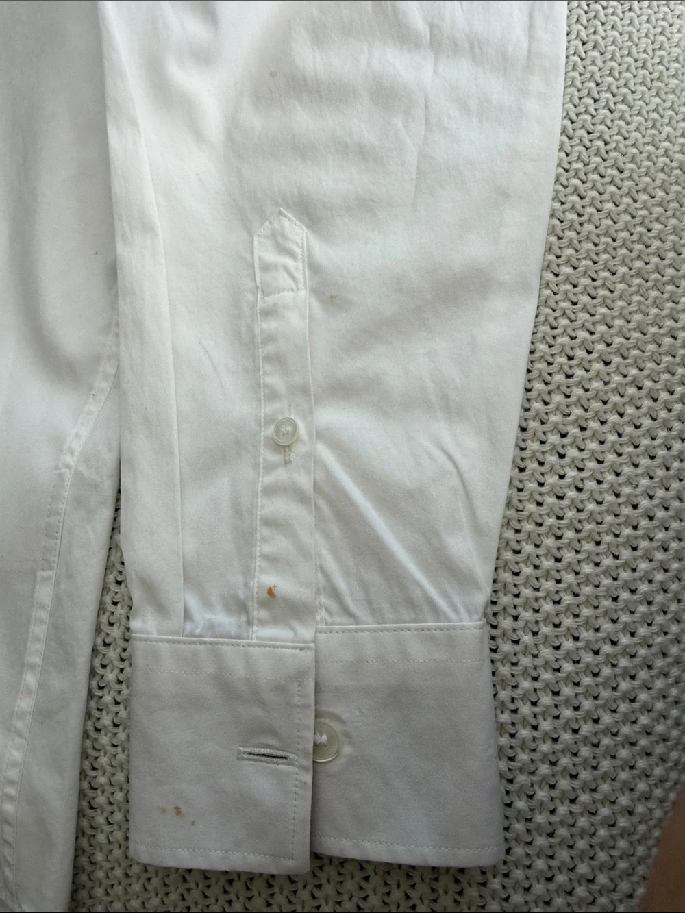 Burberry Brit White Button-Down Shirt with Signature Check Cuffs